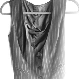 Black and white strip vest